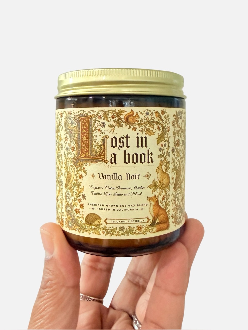 Leoben Company 'Lost in a Book' Vanilla Noir Scented Candle - Cream Label